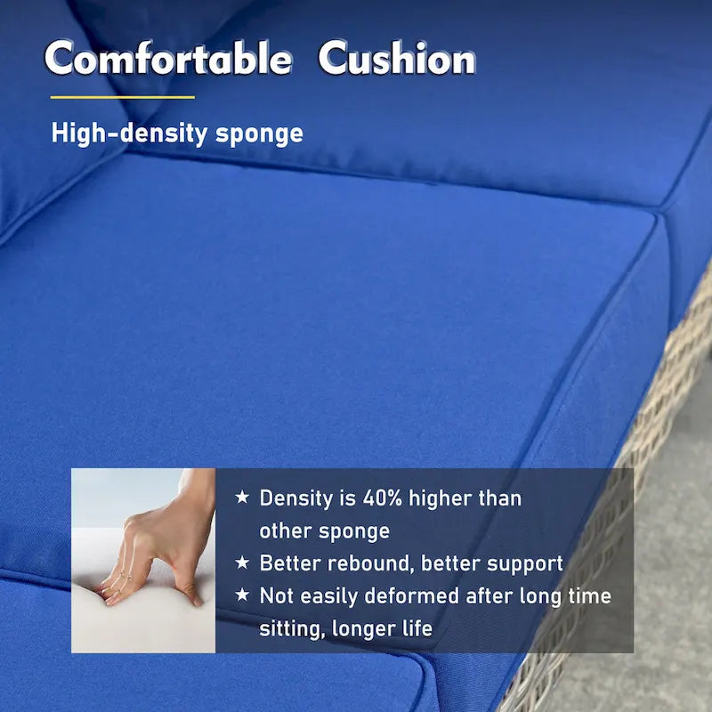 XIZZI Ensemble de mobilier d'extérieur 6 pièces à dossier haut avec fauteuil pivotant