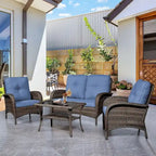 Canapé deux places et fauteuil de jardin Pocassy avec table basse