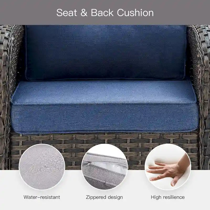Canapé deux places et fauteuil de jardin Pocassy avec table basse