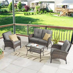Canapé deux places et fauteuil de jardin Pocassy avec table basse