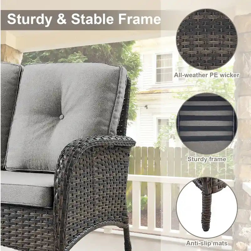 Canapé deux places et fauteuil de jardin Pocassy avec table basse