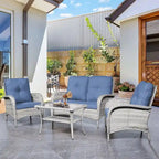 Canapé deux places et fauteuil de jardin Pocassy avec table basse
