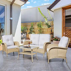Canapé deux places et fauteuil de jardin Pocassy avec table basse