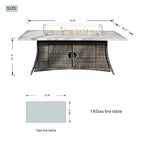 Ensemble de canapé d'extérieur en osier 5 pièces avec table brasero en aluminium
