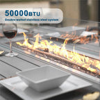 Ensemble de canapé d'extérieur en osier 5 pièces avec table brasero en aluminium