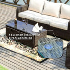 Ensemble de canapé d'extérieur en osier 5 pièces avec table brasero en aluminium