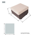 Ensemble de canapé d'extérieur en osier 5 pièces avec table brasero en aluminium