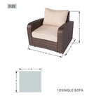 Ensemble de canapé d'extérieur en osier 5 pièces avec table brasero en aluminium