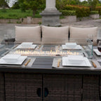 Ensemble de canapé d'extérieur en osier 5 pièces avec table brasero en aluminium