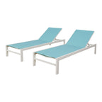 Chaise longue de jardin en aluminium inclinable et réglable avec roulettes