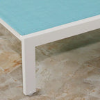 Chaise longue de jardin en aluminium inclinable et réglable avec roulettes