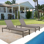 Chaise longue de jardin en aluminium inclinable et réglable avec roulettes