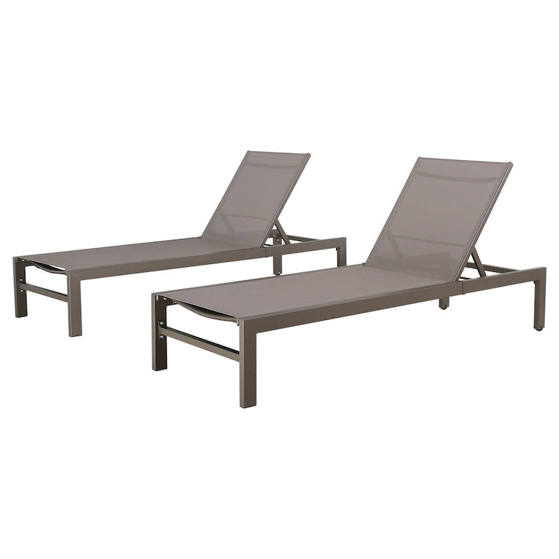 Chaise longue de jardin en aluminium inclinable et réglable avec roulettes