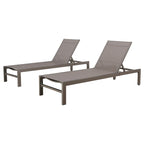 Chaise longue de jardin en aluminium inclinable et réglable avec roulettes