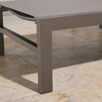 Chaise longue de jardin en aluminium inclinable et réglable avec roulettes