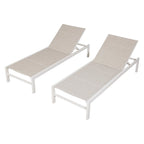 Chaise longue de jardin en aluminium inclinable et réglable avec roulettes