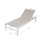 Chaise longue de jardin en aluminium inclinable et réglable avec roulettes