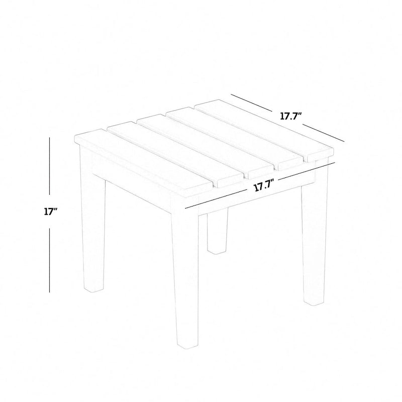 Chaise longue inclinable moderne et écologique Polytrends Shoreside en polypropylène avec accoudoirs, roulettes et table d'appoint (ensemble 3 pièces)