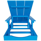 Chaise longue inclinable moderne et écologique Polytrends Shoreside en polypropylène avec accoudoirs, roulettes et table d'appoint (ensemble 3 pièces)