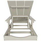 Chaise longue inclinable moderne et écologique Polytrends Shoreside en polypropylène avec accoudoirs, roulettes et table d'appoint (ensemble 3 pièces)