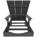 Chaise longue inclinable moderne et écologique Polytrends Shoreside en polypropylène avec accoudoirs, roulettes et table d'appoint (ensemble 3 pièces)