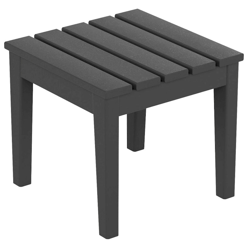 Chaise longue inclinable moderne et écologique Polytrends Shoreside en polypropylène avec accoudoirs, roulettes et table d'appoint (ensemble 3 pièces)