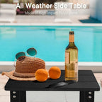 WINSOON Table d'appoint carrée d'extérieur Adirondack, Table de patio à double couche résistante aux intempéries