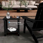 WINSOON Table d'appoint carrée d'extérieur Adirondack, Table de patio à double couche résistante aux intempéries