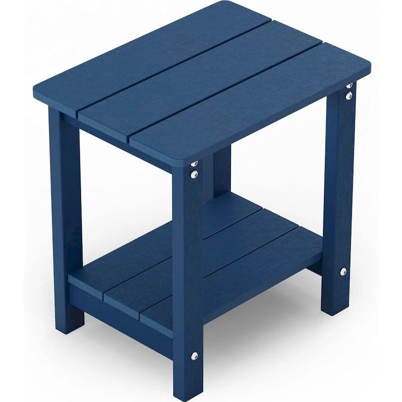 WINSOON Table d'appoint carrée d'extérieur Adirondack, Table de patio à double couche résistante aux intempéries