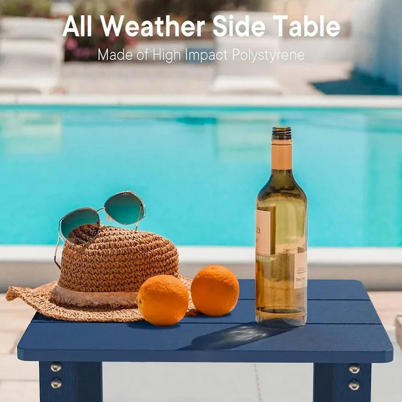 WINSOON Table d'appoint carrée d'extérieur Adirondack, Table de patio à double couche résistante aux intempéries