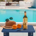 WINSOON Table d'appoint carrée d'extérieur Adirondack, Table de patio à double couche résistante aux intempéries