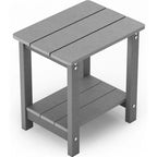 WINSOON Table d'appoint carrée d'extérieur Adirondack, Table de patio à double couche résistante aux intempéries