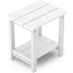 WINSOON Table d'appoint carrée d'extérieur Adirondack, Table de patio à double couche résistante aux intempéries