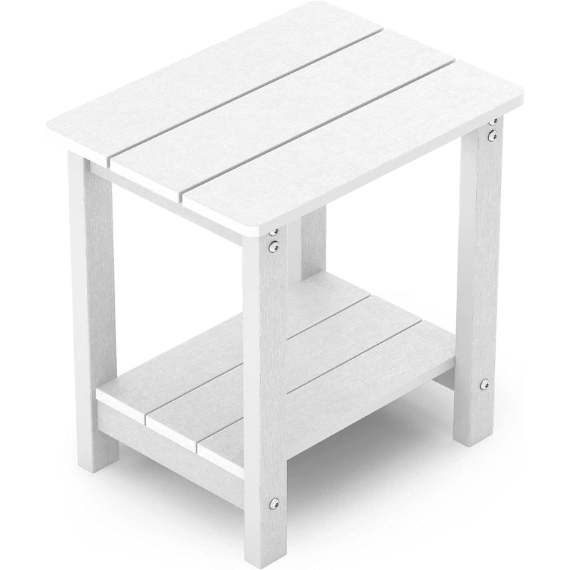 WINSOON Table d'appoint carrée d'extérieur Adirondack, Table de patio à double couche résistante aux intempéries