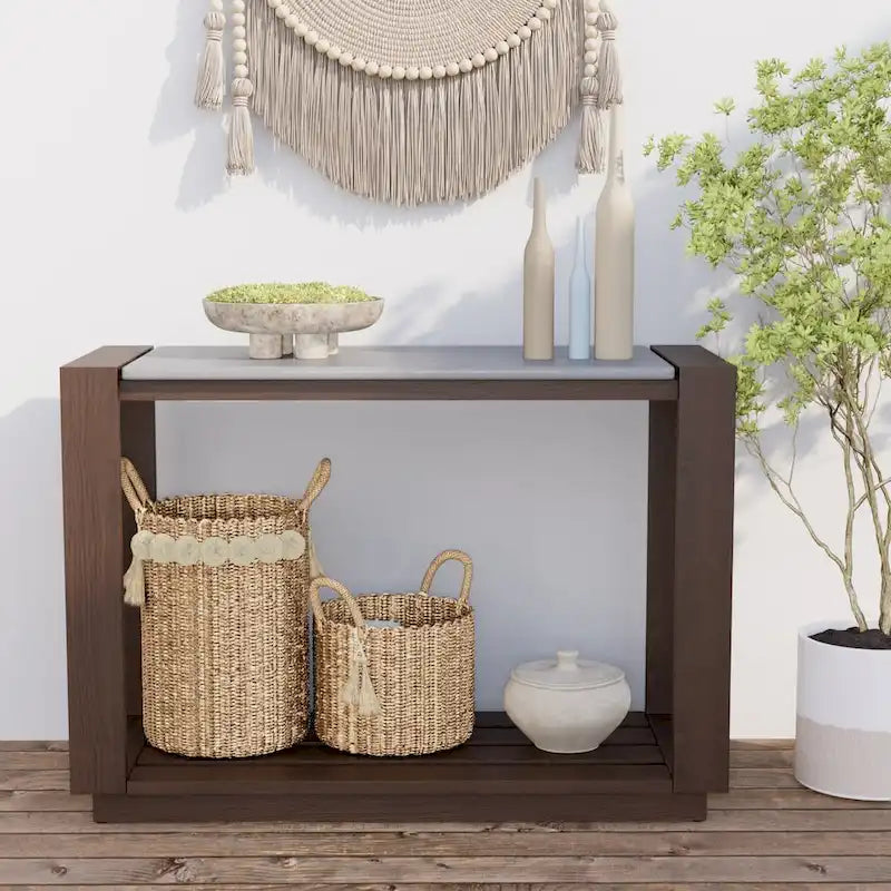 Table console rectangulaire en bois de pin COSICOZY pour l'extérieur
