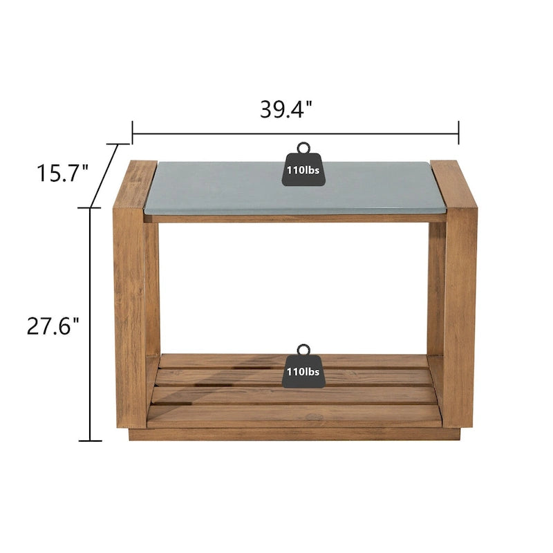 Table console rectangulaire en bois de pin COSICOZY pour l'extérieur