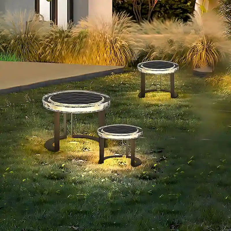 Table d'appoint de jardin solaire à LED pour l'extérieur