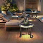 Table d'appoint de jardin solaire à LED pour l'extérieur