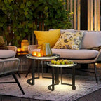 Table d'appoint de jardin solaire à LED pour l'extérieur