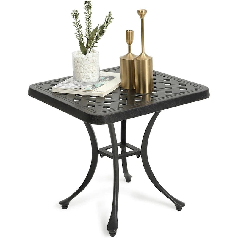 Table d'appoint d'extérieur en aluminium