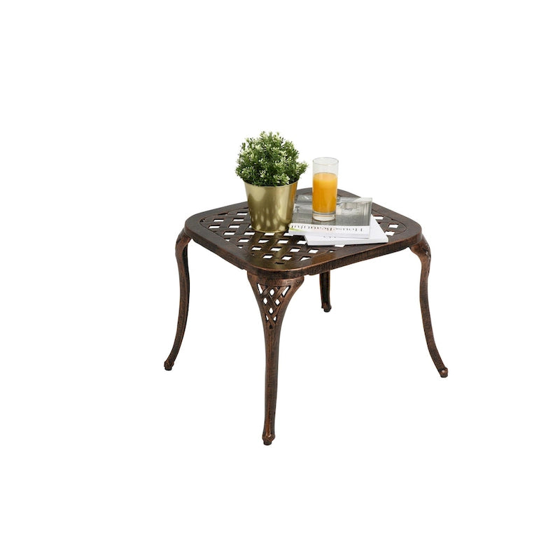 Table d'appoint d'extérieur en aluminium
