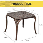 Table d'appoint d'extérieur en aluminium