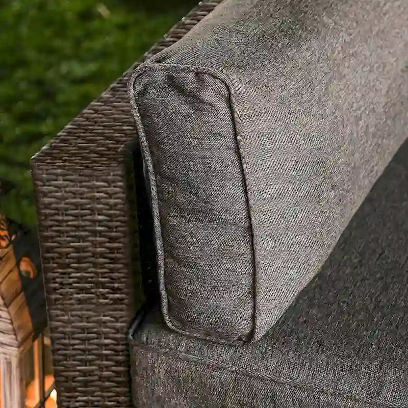 Ensemble de 2 chaises sans accoudoirs COSIEST avec oreillers pour l'extérieur