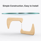 Table basse moderne triangulaire en verre Noguchi avec base en bois de cerisier