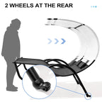 Lit de Repos Double d'Extérieur avec Auvent et Roues - 184,99 P 137,99 L 166 H