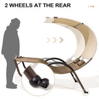Lit de Repos Double d'Extérieur avec Auvent et Roues - 184,99 P 137,99 L 166 H