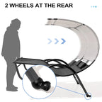 Lit de Repos Double d'Extérieur avec Auvent et Roues - 184,99 P 137,99 L 166 H
