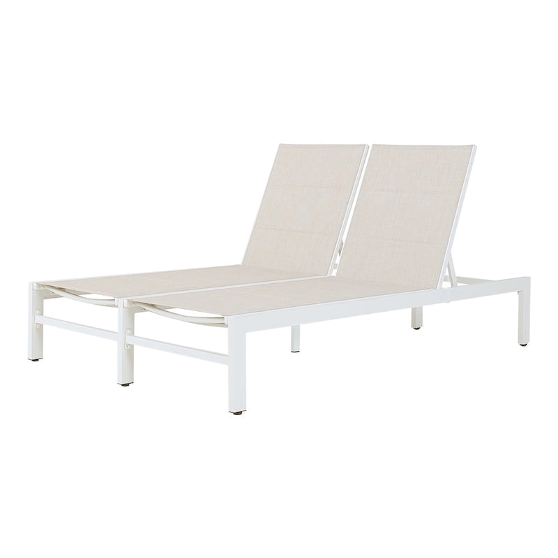 Double transat de jardin en aluminium avec dossier réglable