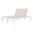 Double transat de jardin en aluminium avec dossier réglable