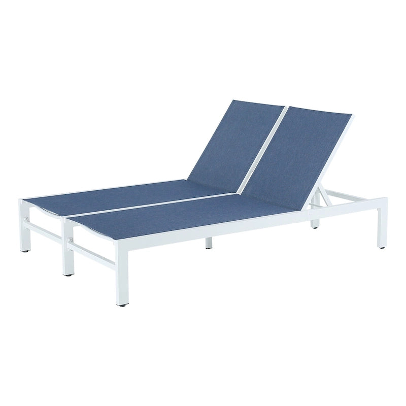 Double transat de jardin en aluminium avec dossier réglable